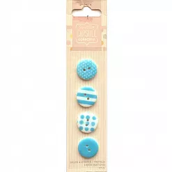 Набор пуговиц "Spots & Stripes Pastels", цвет голубой (DoCrafts)