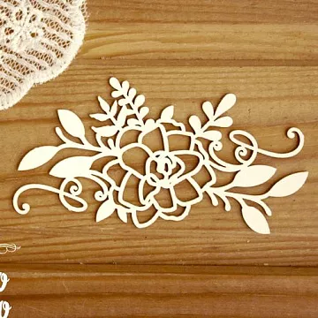 Украшение из чипборда "Растительный орнамент 6. Роза" (Просто небо)