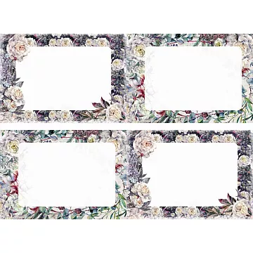 Лист с картинками 10х30 см "Танцы ветра. Блокнот. Белые пионы" (ScrapMania)