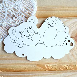 Украшение из чипборда "Медвежонок на облаке" (Просто небо)