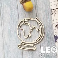 Украшение из чипборда "Глобус" (LeoMammy)