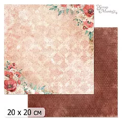 20х20 Бумага "Багряный винтаж. Дизайн 4" (ScrapMania) 20х20 Бумага "Багряный винтаж. Дизайн 4" (ScrapMania)