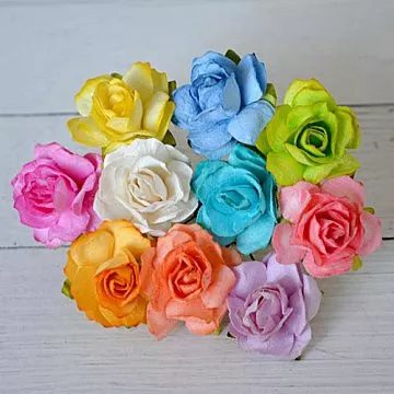 Букет кудрявых роз "Микс 2", 3 см, 10 шт (Craft)
