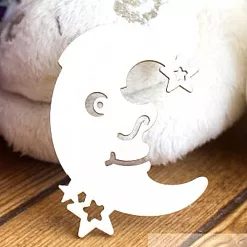 Украшение из чипборда "Новый год. Месяц улыбающийся" (Fantasy)