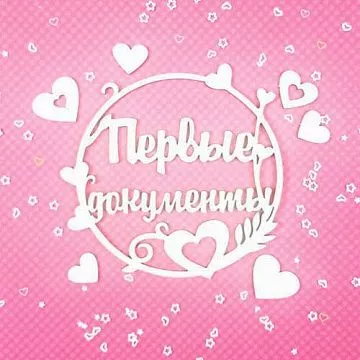 Набор украшений из чипборда "Первые документы дочки" (CraftStory)