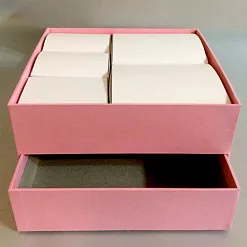 Двухъярусная заготовка для маминых сокровищ с 5 коробочками, цвет розовый