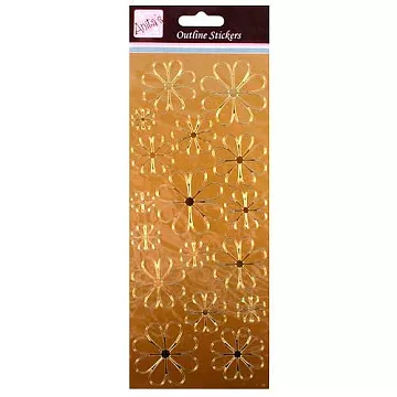 Наклейки 10х24 см "Цветы", цвет золотистый (DoCrafts)