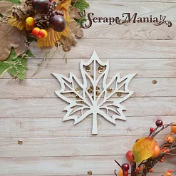 Чипборд "Школьный вальс. Шейкер. Кленовый лист большой" (ScrapMania)