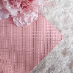 Отрез экокожи 30х69 см "Текстурный. Квадратик розово-персиковый" (Pty Италия)