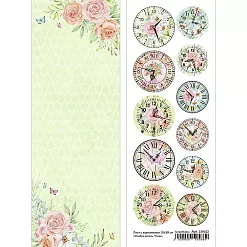 Лист с картинками 10х30 см "Улыбка весны. Часы" (ScrapMania)