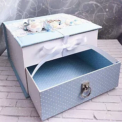 Двухъярусная заготовка для маминых сокровищ с 5 коробочками, цвет крафт