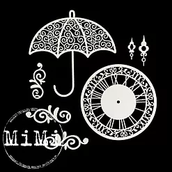 Набор украшений из чипборда "Ретро. Зонтик" (MiMi Design)