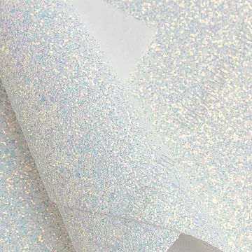 Отрез экокожи А4 "Блестки. Белый 1"