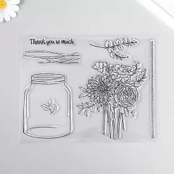 Штамп "Банка с цветами", 17х21 см Штамп "Банка с цветами", 17х21 см