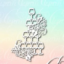 Чипборд "Горка шампанского", 6,8х10,2 см (LeoMammy)