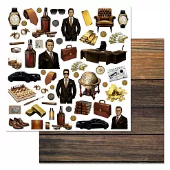 Набор бумаги 30,5х30,5 см "Мужчина на миллион", 12 листов (ScrapMania)