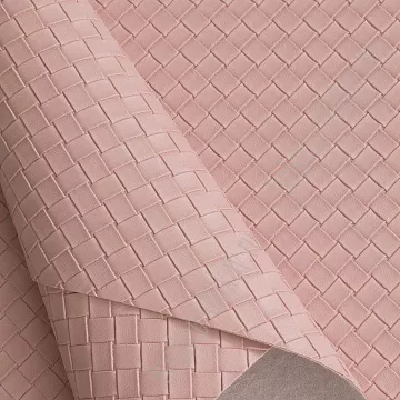 Отрез экокожи А4 "Плетенка. Нежно-розовый 9"