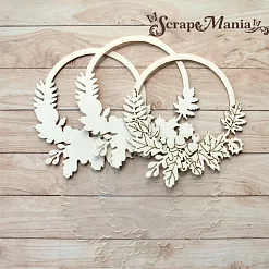 Чипборд "Школьный вальс. Шейкер. Венок из листьев маленький" (ScrapMania)