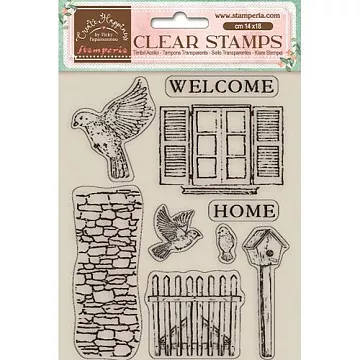 Штамп "Welcome Home. Birds", 14х18 см (Stamperia)