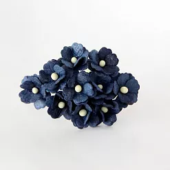 Букет цветов вишни средний "Синий", 2 см, 10 шт (Craft)