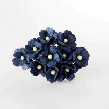Букет цветов вишни средний "Синий", 2 см, 10 шт (Craft)