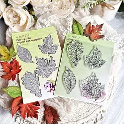 Штамп "Осенние листья", 5,6х3,3 см (AgiArt)