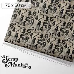 Отрез ткани 75х50 см "Старый архив. Цифры" (ScrapMania) Отрез ткани 75х50 см "Старый архив. Цифры" (ScrapMania)
