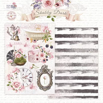 Бумага А5 "Shabby Dark. Композиции" (DreamLight Studio)
