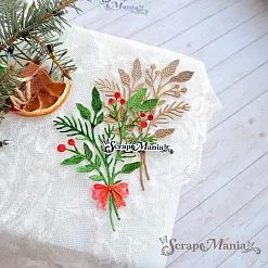 Нож "Новогодняя красота. Букет с бантом", 7,5х10,4 см (ScrapMania)