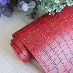 Отрез экокожи 30х69 см "Переплетный. Крокодил. Кирпичный" (Pty Китай)