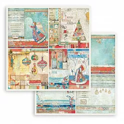 Набор бумаги 20х20 см "Christmas Patchwork" (Stamperia)