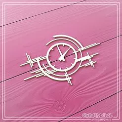 Чипборд "Фоновый элемент с часами", 6,9х4,4 см (СкрапМагия)