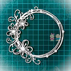Чипборд "Рамка с цветами", 10,9х10,8 см (Scrapiki)