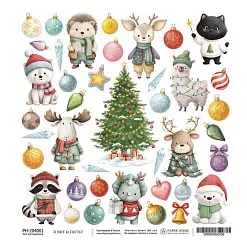 Бумага 20х20 см "Елки-иголки. А вот и гости!" (PaperHome)