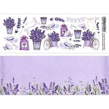 Лист с картинками 10х30 см "Лавандовый вечер. Детали" (ScrapMania)