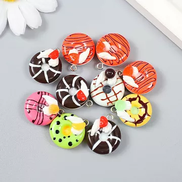 Набор акриловых украшений "Сладкий пончик", 1,9х1,9 см , 10 шт (АртУзор)