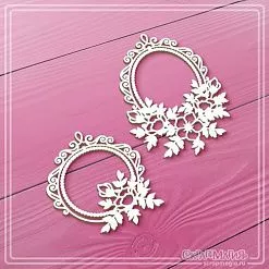 Чипборд "Ажурные рамки с цветами", 4,9х6,4 см (СкрапМагия)
