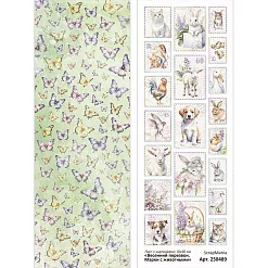 Лист с картинками 10х30 см "Весенний перезвон. Марки с животными" (ScrapMania)