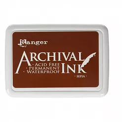 Водостойкая перманентная подушечка Archival Ink Sepia Сепия (Ranger)
