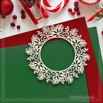 Чипборд "Новогодняя рамка", 9,1х9,1 см (СкрапМагия)