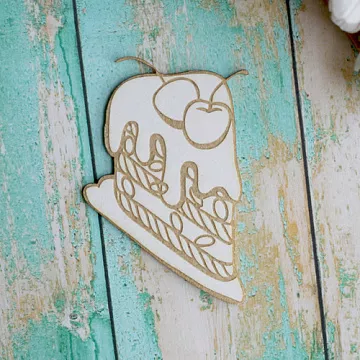 Украшение из чипборда "Тортик с вишенками" (ScrapКрым)