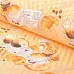 Отрез ткани 48х50 см "Кофе-тайм. Чашечки на персиковой полоске" (Артмикс)
