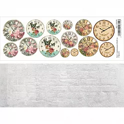 Лист с картинками 10х30 см "Часы 4" (ScrapMania)