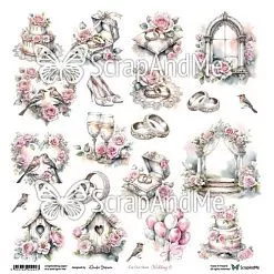 Бумага 30х30 "Pink Roses.Wedding 6" (ScrapAndMe)
