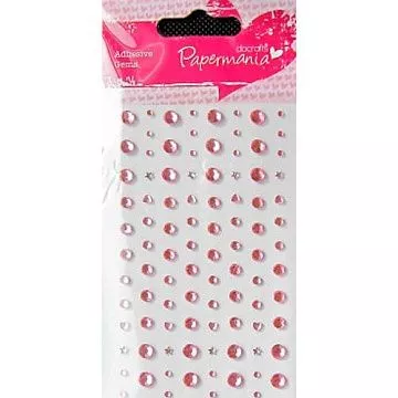 Набор страз "Звезды, сердечки, кружочки", цвет розовый (DoCrafts)