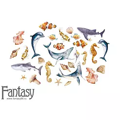 Набор тканевого чипборда "Теплое море 1", 30 шт (Fantasy)