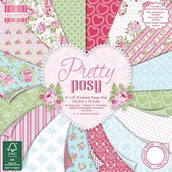 Набор бумаги 15х15 см "Pretty posy", 64 листа (First Edition)