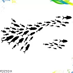 Штамп "Дайвинг. Рыбий косяк", 8,4х4,2 см (Арт-кладовая)