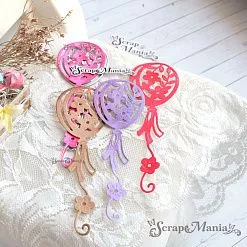 Нож "Воздушные шары. С цветами", 3,9х11,5 см (ScrapMania) Нож "Воздушные шары. С цветами", 3,9х11,5 см (ScrapMania)