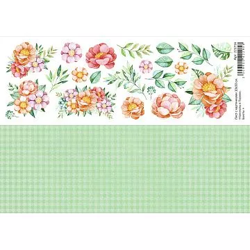 Лист с картинками 10х30 см "Каникулы в Париже. Букеты" (ScrapMania)